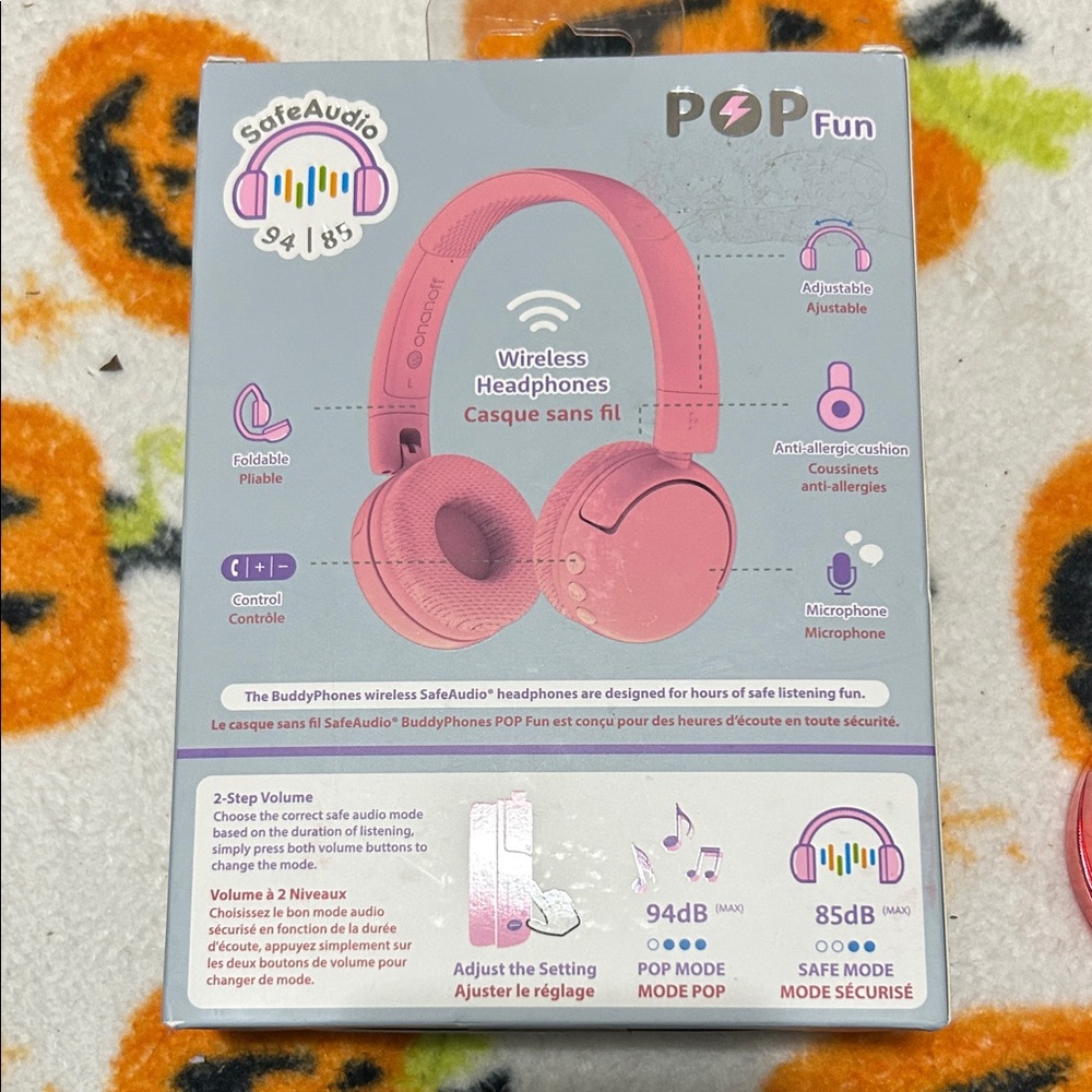BuddyPhones Pink Wireless Headphones